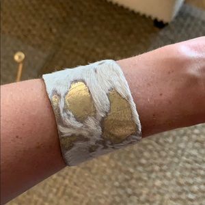 Boho Beads metallic cowhide cuff